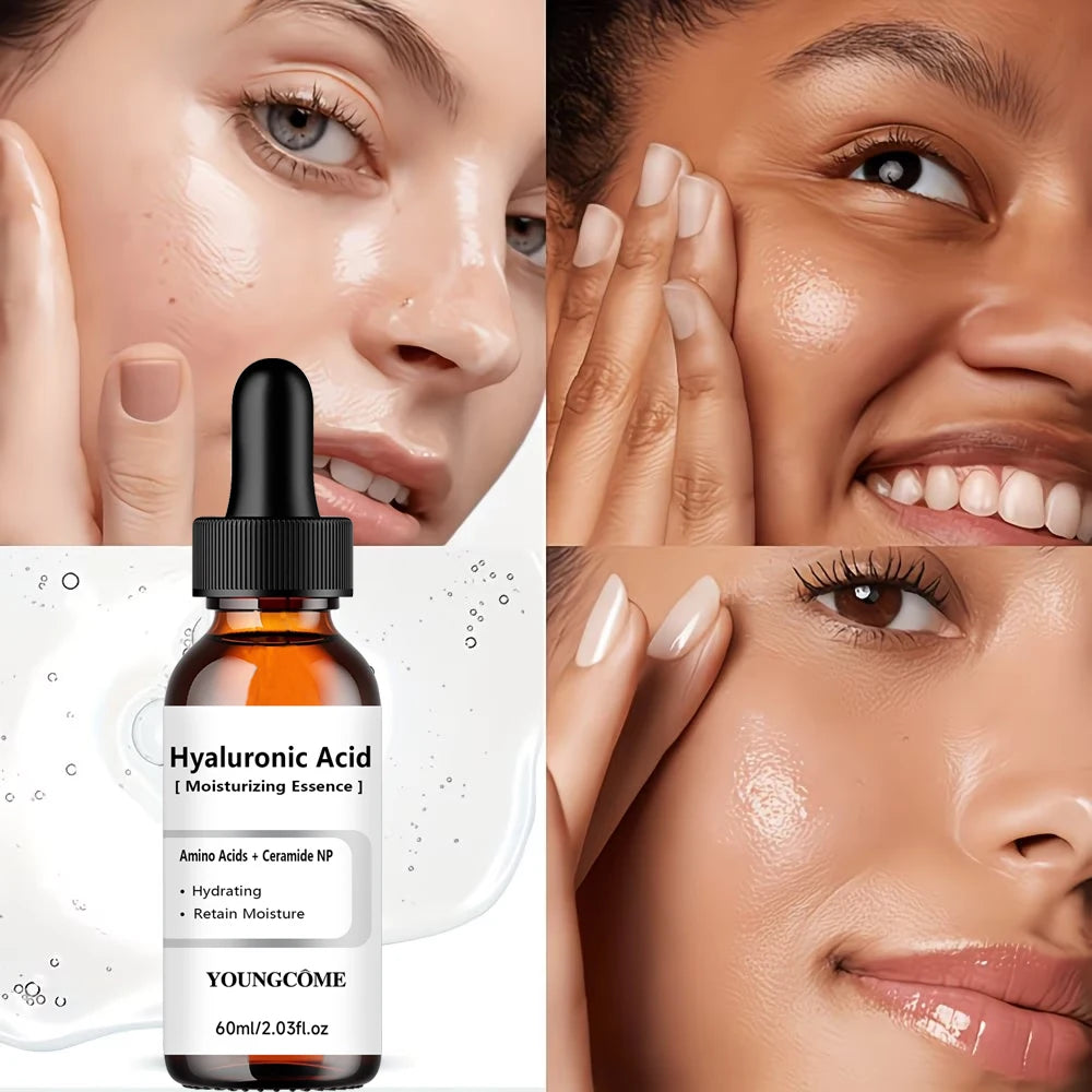 Hydrating Hyaluronic Acid Serum - Moisture Boosting Formula for Skin Repair & Dry Skin Care - 40/60ml - Suitable for All Skin Ty